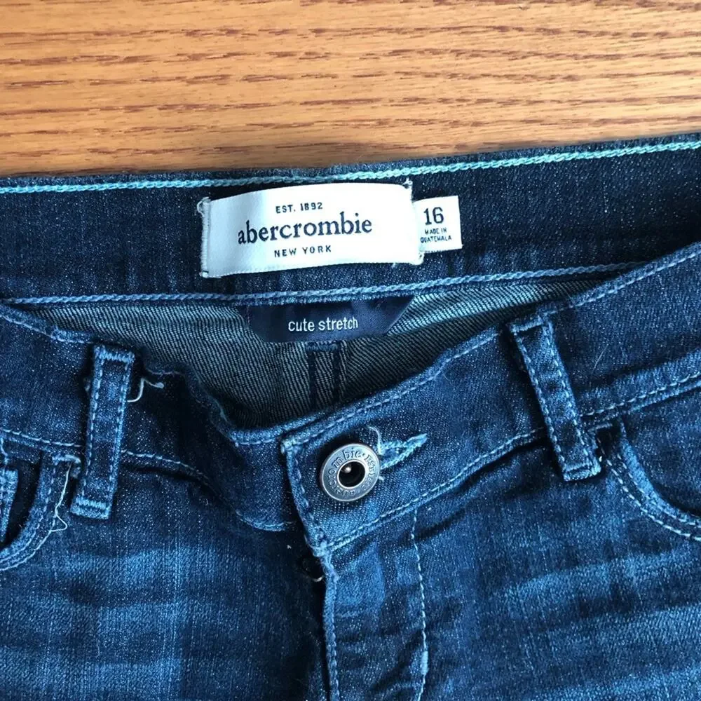 Abercrombie & Fitch Dark Blue Denim Bootie Casual Short Shorts Girls' Size 16